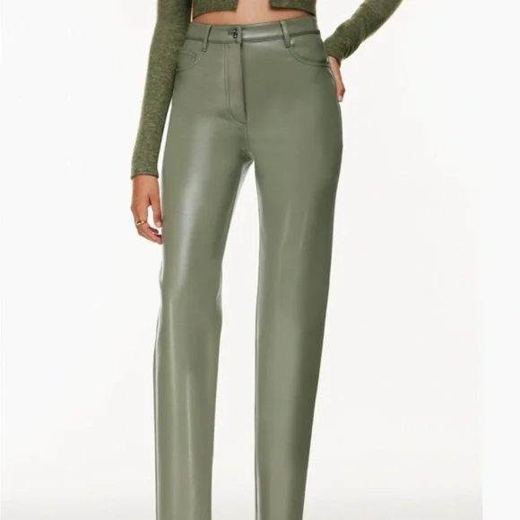 Aritzia Pants - Wilfred Melina Vegan Leather Pant Sage Frost